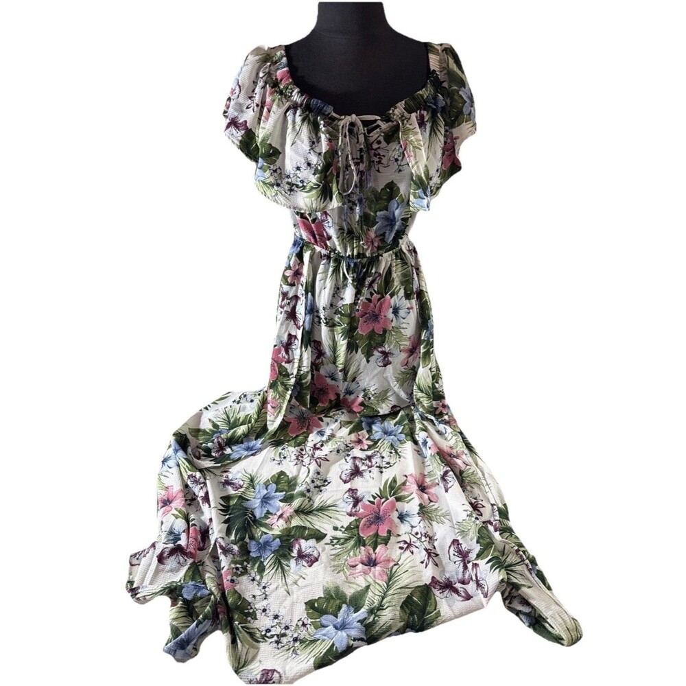 Windsor Floral Off Shoulder Romper Shorts With Train Size M